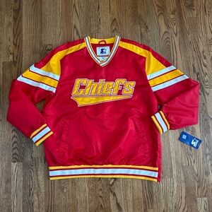 New with tags STARTER Red and Yellow Chiefs Pullover XL